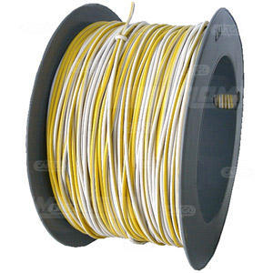 Kabel 1x0,75 hvit/gul