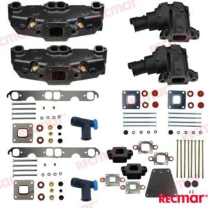 EXHAUST KIT MERCRUISER 2002+ GM305/350/377 V8 DRY JOINT + RISER 3" (ELBOW 20.5cm)