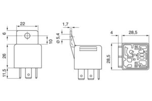 VEKSELRELE M/DIODE 12V 30/20A
