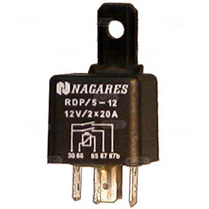 Minirele m/87 og 87b 12 V, 2x15 amp