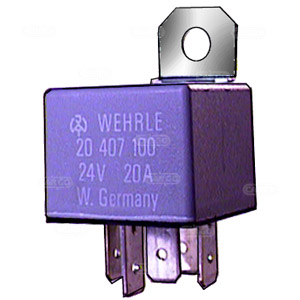 Minirele m/2 stk 87 kontakter, 24 V, 20 amp