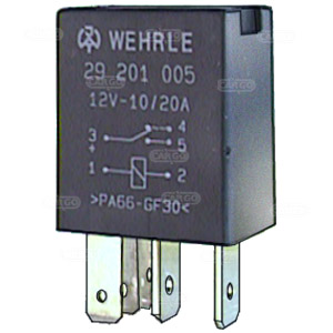 Mikro vekselrele 12 V, 10/20 amp