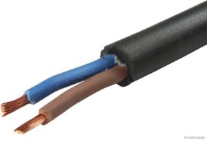 Kabel 2X1,5 sort gummi