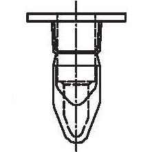 Splittmutter plast hull ø=4,8 Innfesting 7,5x7,5x21,5mm, VAG