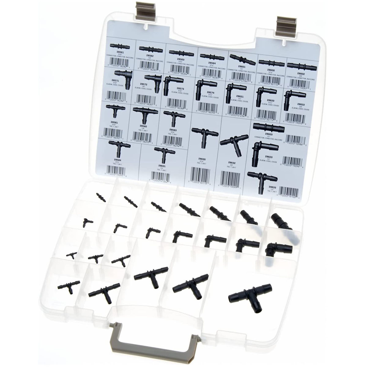 Drivstoff og vakuumslange koblinger assortiment