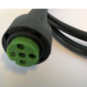 Aspöck kabel med stikk 5-pol grønn 1,0m