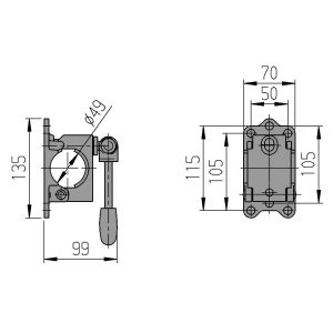 Klemme til støttehjul Ø48mm 300kg AL-KO