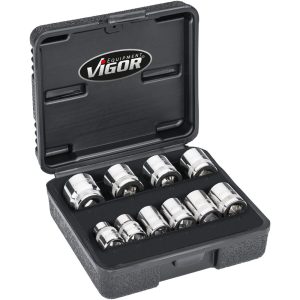 Pipesett 3/8" 12 kant 10 deler